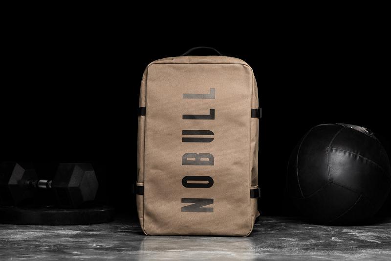 Men's Nobull Waxed Canvas Duffleback Bags Khaki | SG A2570H